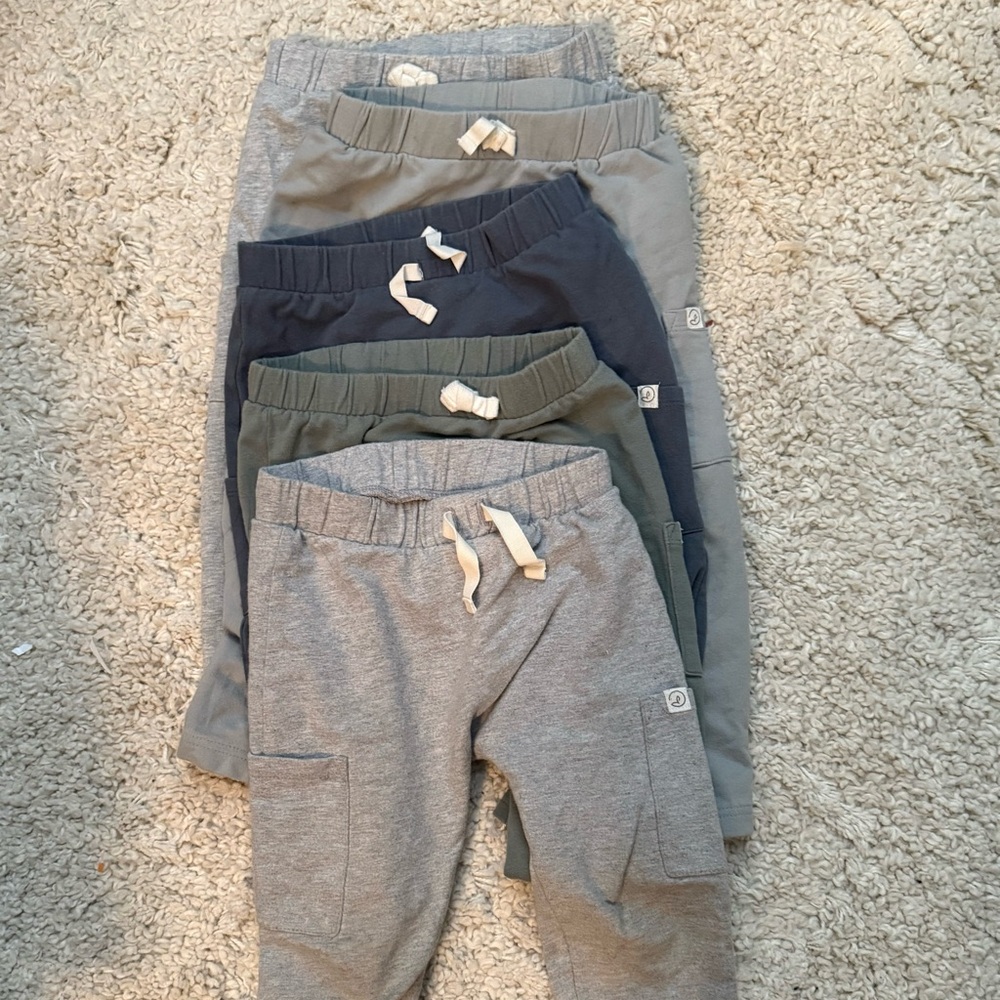 LOT OF 4 PAIRS- Carter's Little Planet  Joggers, Gray, Blue, Green